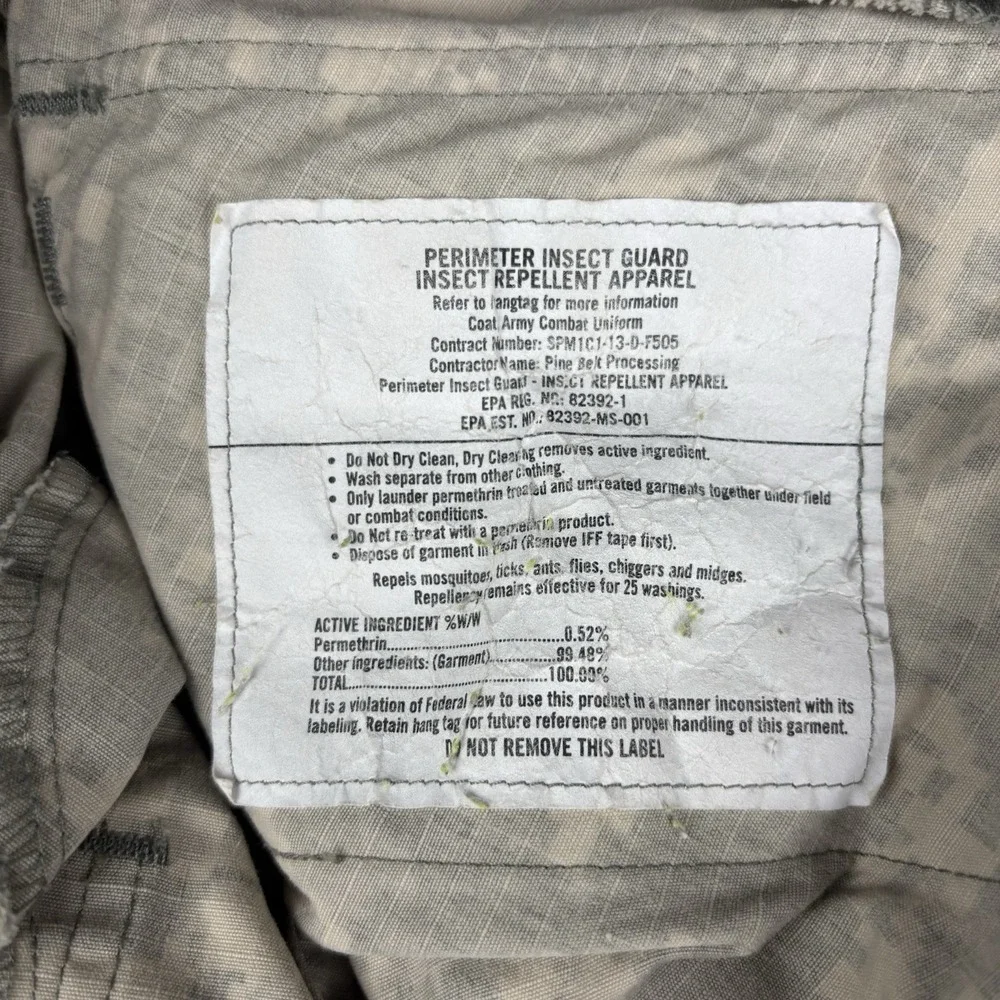 Army Combat Jacket Small Regular Tactical Full Zip Uniform‎ Digital Camo Ripstop